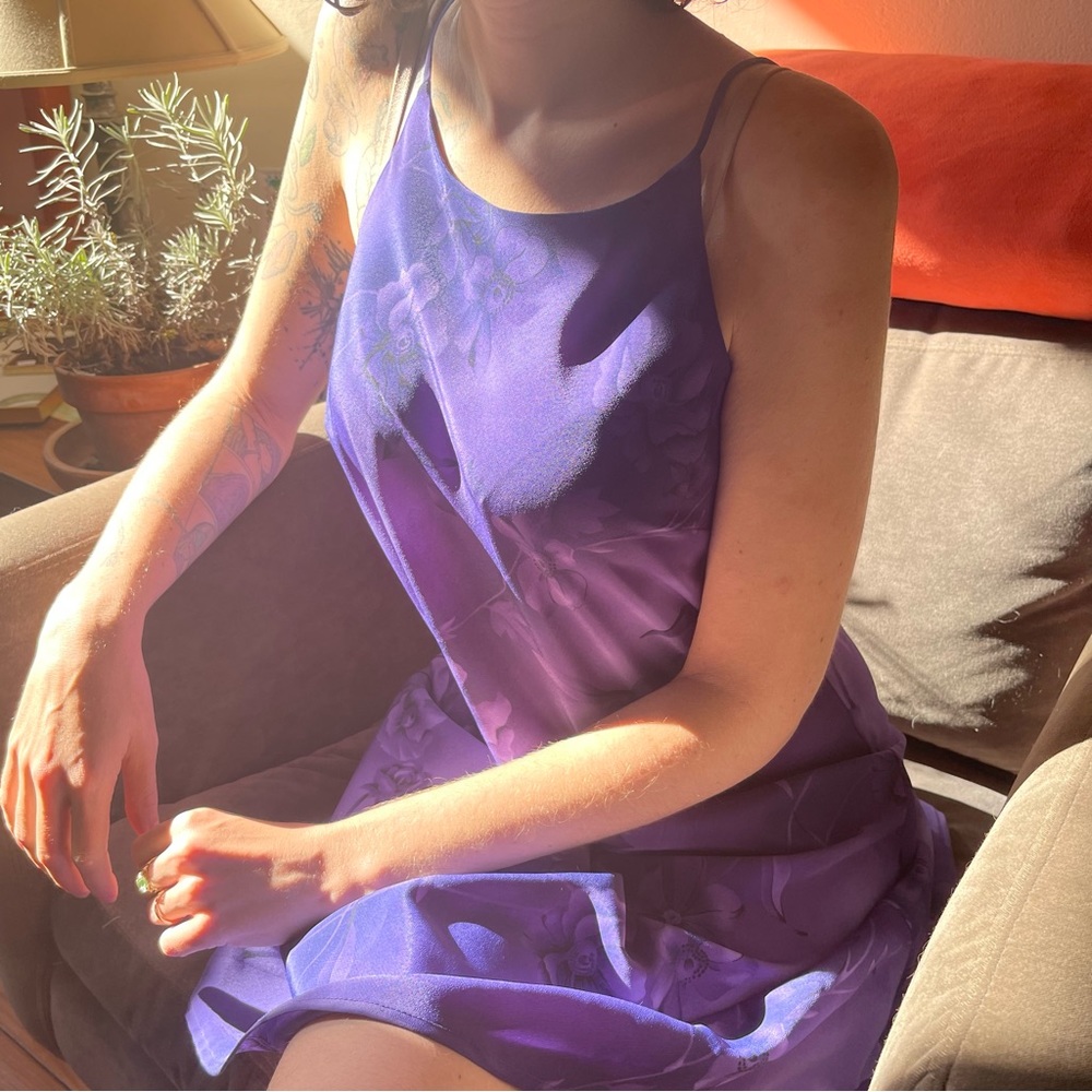 Vintage purple Expressions floral purple dress late 90s vibes, perfect condition